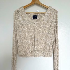 Hooded knitted sweater